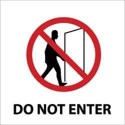 NMC - "Do Not Enter", 7" Long x 7" Wide, Pressure-Sensitive Vinyl Safety Sign - Square, 0.004" Thick, Use for Hazardous Materials - USA Tool & Supply
