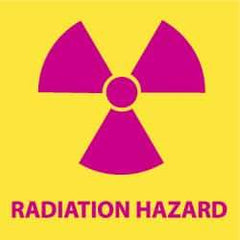 NMC - "Radiation Hazard", 7" Long x 7" Wide, Rigid Plastic Safety Sign - Square, 0.05" Thick, Use for Accident Prevention - USA Tool & Supply