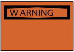 NMC - "WARNING", 7" Long x 10" Wide, Pressure-Sensitive Vinyl Safety Sign - Rectangle, 0.004" Thick, Use for Accident Prevention - USA Tool & Supply