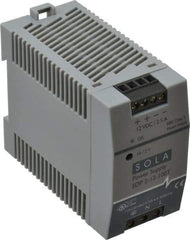 Sola/Hevi-Duty - 100 Watt, 3 to 2.5 Amp, 264 VAC, 375 VDC Input, 10 to 12 VDC Output, DIN Rail Power Supply - Screw Terminal Connection, 1 Output, 1.77 Inch Wide x 3.58 Inch Deep x 2.95 Inch High, Up to 80% Efficiency, 14 to 140°F, Green LED Display - USA Tool & Supply