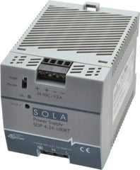 Sola/Hevi-Duty - 100 Watt, 4.20 Amp, 132 VAC, 264 VAC, 375 VDC Input, 24 to 28 VDC Output, DIN Rail Power Supply - Screw Terminal Connection, 1 Output, 2.85 Inch Wide x 3.8 Inch Deep x 2.95 Inch High, Up to 88% Efficiency, 14 to 140°F, Green LED Display - USA Tool & Supply