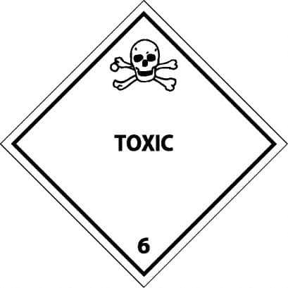 NMC - Toxic DOT Shipping Label - 4" High x 4" Wide - USA Tool & Supply