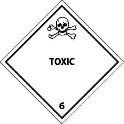 NMC - Toxic DOT Shipping Label - 4" High x 4" Wide - USA Tool & Supply