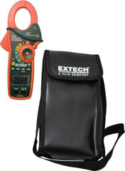 Extech - EX830, CAT III, Digital True RMS Auto Ranging Clamp Meter with 1.7" Clamp On Jaws - 600 VAC/VDC, 1000 AC/DC Amps, Measures Current, Temperature - USA Tool & Supply