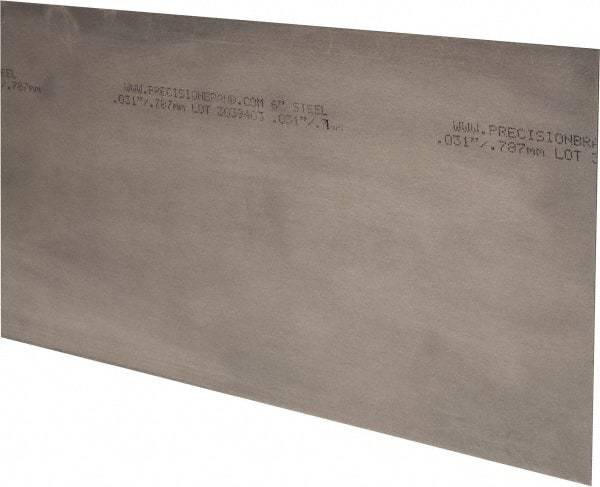 Precision Brand - 10 Piece, 18 Inch Long x 6 Inch Wide x 0.031 Inch Thick, Shim Sheet Stock - Steel - USA Tool & Supply