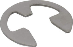 Rotor Clip - 5.33mm Groove Diam, 1/4" Shaft Diam, Passivated Stainless Steel, E Style External Retaining Rings - 0.029" Groove Width, 0.02" Groove Depth, 0.025" Ring Thickness, Grade 15-7 Grade 632 - USA Tool & Supply