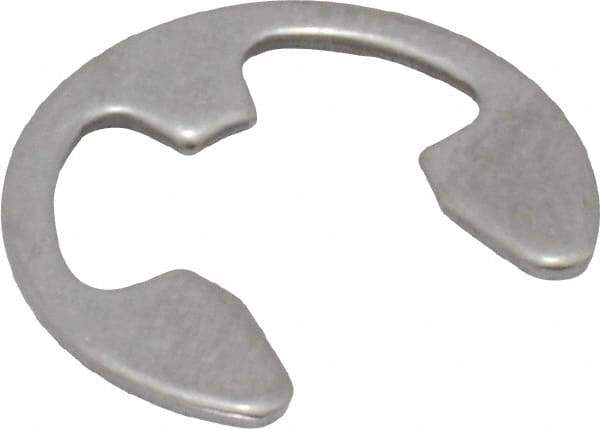 Rotor Clip - 7.7mm Groove Diam, 3/8" Shaft Diam, Passivated Stainless Steel, E Style External Retaining Rings - 0.039" Groove Width, 0.036" Groove Depth, 0.035" Ring Thickness, Grade 15-7 Grade 632 - USA Tool & Supply