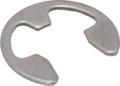 Rotor Clip - 7.7mm Groove Diam, 3/8" Shaft Diam, Passivated Stainless Steel, E Style External Retaining Rings - 0.039" Groove Width, 0.036" Groove Depth, 0.035" Ring Thickness, Grade 15-7 Grade 632 - USA Tool & Supply