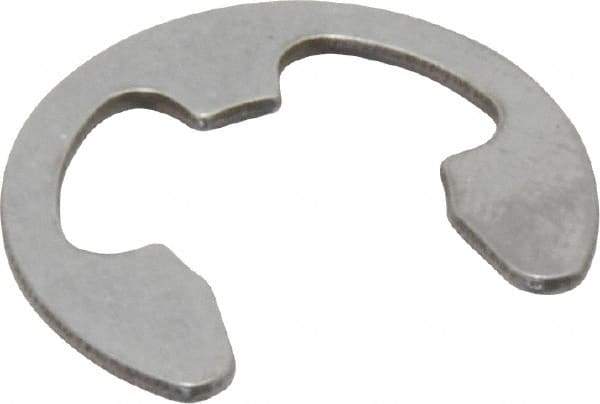 Rotor Clip - 10.06mm Groove Diam, 1/2" Shaft Diam, Passivated Stainless Steel, E Style External Retaining Rings - 0.046" Groove Width, 0.052" Groove Depth, 0.042" Ring Thickness, Grade 15-7 Grade 632 - USA Tool & Supply