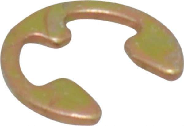 Rotor Clip - 3.73mm Groove Diam, 3/16" Shaft Diam, Cadmium-Plated Steel, E Style External Retaining Rings - 0.029" Groove Width, 0.02" Groove Depth, 0.025" Ring Thickness, Grade 1060-1090 - USA Tool & Supply
