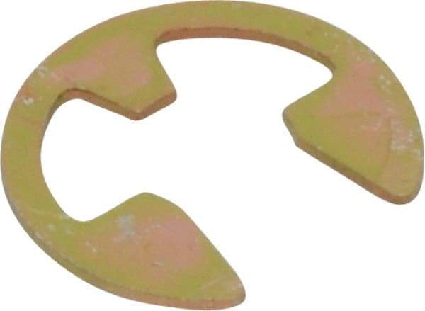 Rotor Clip - 5.33mm Groove Diam, 1/4" Shaft Diam, Cadmium-Plated Steel, E Style External Retaining Rings - 0.029" Groove Width, 0.02" Groove Depth, 0.025" Ring Thickness, Grade 1060-1090 - USA Tool & Supply