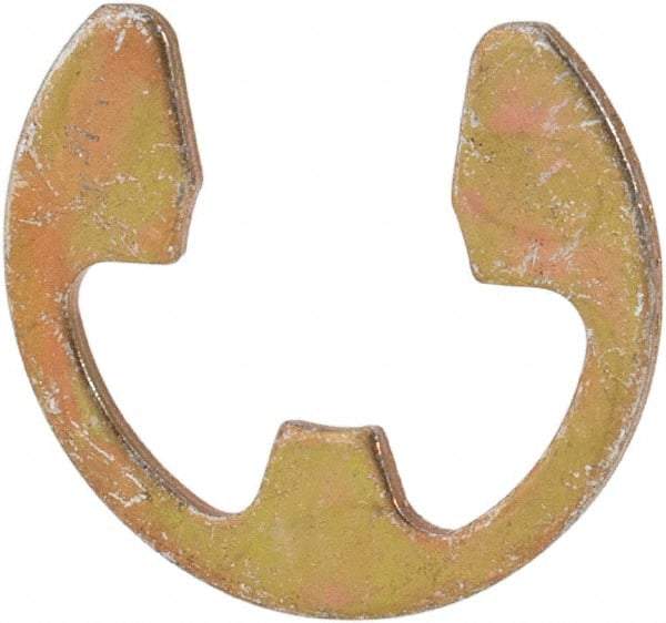 Rotor Clip - 7.7mm Groove Diam, 3/8" Shaft Diam, Cadmium-Plated Steel, E Style External Retaining Rings - 0.039" Groove Width, 0.036" Groove Depth, 0.035" Ring Thickness, Grade 1060-1090 - USA Tool & Supply
