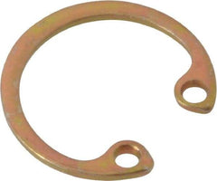 Rotor Clip - 0.025" Thick, Cadmium-Plated Finish, Steel Snap Internal Retaining Ring - 0.029" Groove Width, 0.011" Groove Depth, 0.397" Groove Diam, Grade 1060-1090 - USA Tool & Supply