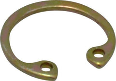 Rotor Clip - 0.035" Thick, Cadmium-Plated Finish, Steel Snap Internal Retaining Ring - 0.039" Groove Width, 0.015" Groove Depth, 0.53" Groove Diam, Grade 1060-1090 - USA Tool & Supply