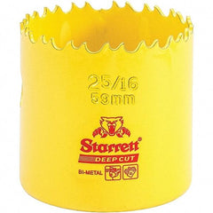 Starrett - 2-5/16" Diam, 2" Cutting Depth, Hole Saw - High Speed Steel Saw, Toothed Edge - USA Tool & Supply