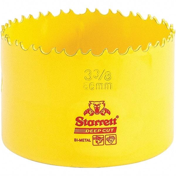 Starrett - 3-3/8" Diam, 2" Cutting Depth, Hole Saw - High Speed Steel Saw, Toothed Edge - USA Tool & Supply