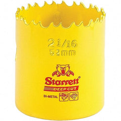 Starrett - 2-1/16" Diam, 2" Cutting Depth, Hole Saw - High Speed Steel Saw, Toothed Edge - USA Tool & Supply