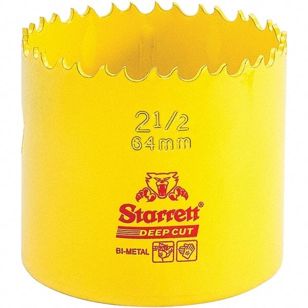 Starrett - 2-1/2" Diam, 2" Cutting Depth, Hole Saw - High Speed Steel Saw, Toothed Edge - USA Tool & Supply