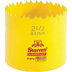 Starrett - 2-1/2" Diam, 2" Cutting Depth, Hole Saw - High Speed Steel Saw, Toothed Edge - USA Tool & Supply