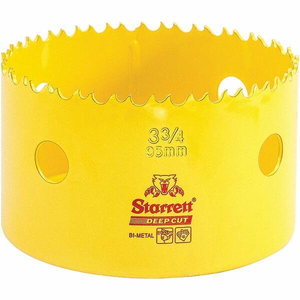 Starrett - 3-3/4" Diam, 2" Cutting Depth, Hole Saw - High Speed Steel Saw, Toothed Edge - USA Tool & Supply