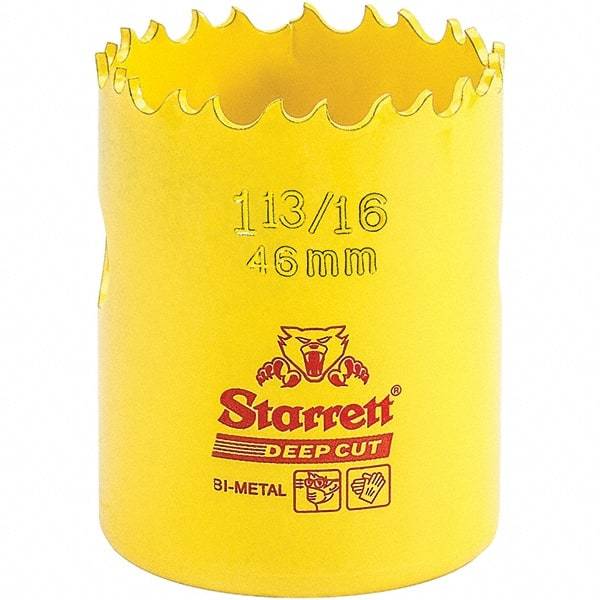 Starrett - 1-13/16" Diam, 2" Cutting Depth, Hole Saw - High Speed Steel Saw, Toothed Edge - USA Tool & Supply