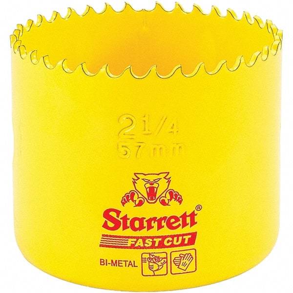 Starrett - 2-1/4" Diam, 1-5/8" Cutting Depth, Hole Saw - High Speed Steel Saw, Toothed Edge - USA Tool & Supply