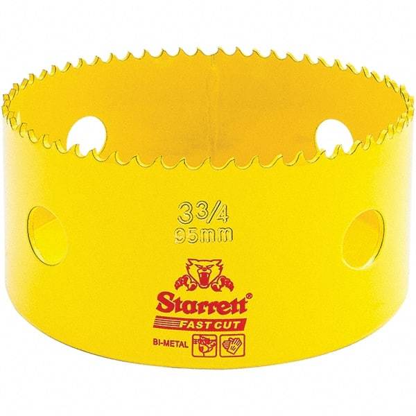 Starrett - 3-3/4" Diam, 1-5/8" Cutting Depth, Hole Saw - High Speed Steel Saw, Toothed Edge - USA Tool & Supply