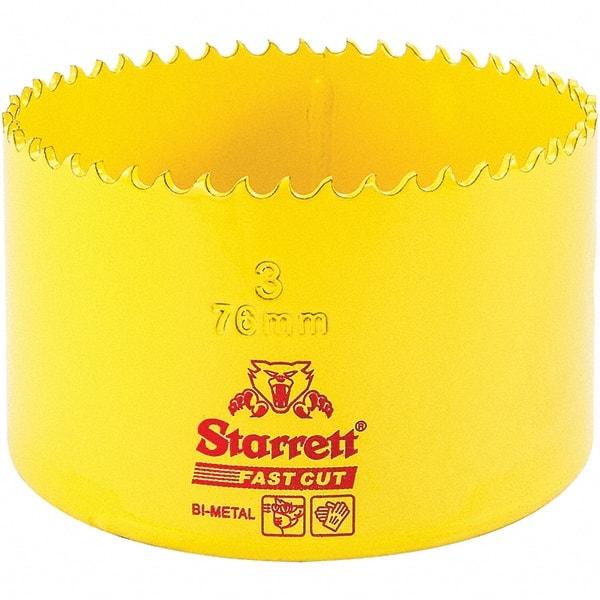 Starrett - 3" Diam, 1-5/8" Cutting Depth, Hole Saw - High Speed Steel Saw, Toothed Edge - USA Tool & Supply