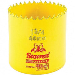 Starrett - 1-3/4" Diam, 1-5/8" Cutting Depth, Hole Saw - High Speed Steel Saw, Toothed Edge - USA Tool & Supply