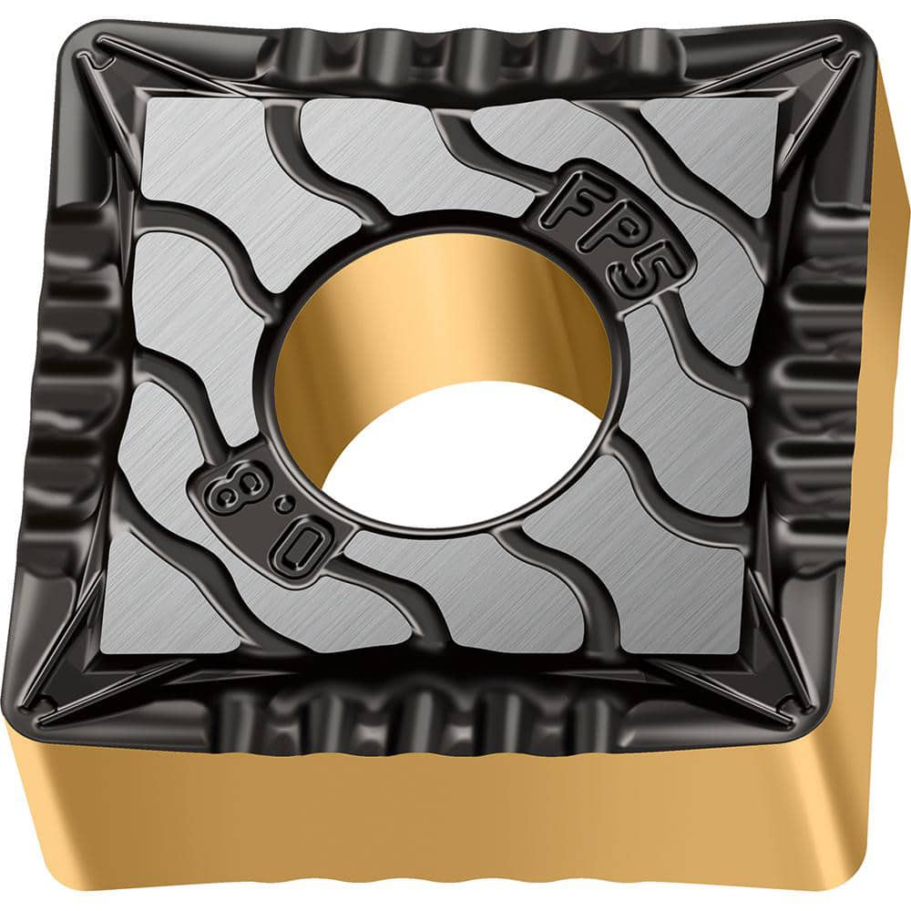 Turning Insert:  SNMG322-FP5 WPP10G,  Solid Carbide TiCN, Al2O3 & TiN Finish,  Neutral,  0.3750″ Long,  3/8″ Inscribed Circle,  0.0310″ Corner Radius,  90.0 &deg N/A Square,  Series  SNMG-FP5