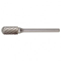 SC-5 Double Cut Solid Carbide Bur-Cylindrical with Ball Nose - USA Tool & Supply