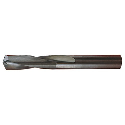 ‎#8 Dia. × 0.199″ Shank × 3/4″ Flute Length × 2-1/2″ OAL, Stub, 118°, Bright, 2xD Flute, Round Solid Carbide Drill - Exact Industrial Supply