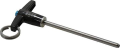 Jergens - 3/16" Diam, 3" Usable Length, T Handle, Push Button Quick Release Pin - 4-1/2" Overall Length, Grade 17-4 Stainless Steel, Passivated Finish - USA Tool & Supply