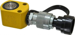 Enerpac - 5 Ton, 0.63" Stroke, 0.62 Cu In Oil Capacity, Portable Hydraulic Single Acting Cylinder - 0.99 Sq In Effective Area, 1.63" Lowered Ht., 2.25" Max Ht., 1.13" Cyl Bore Diam, 1" Plunger Rod Diam, 10,000 Max psi - USA Tool & Supply