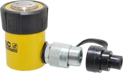 Enerpac - 10 Ton, 1" Stroke, 2.24 Cu In Oil Capacity, Portable Hydraulic Single Acting Cylinder - 2.24 Sq In Effective Area, 3.53" Lowered Ht., 4.53" Max Ht., 1.69" Cyl Bore Diam, 1.5" Plunger Rod Diam, 10,000 Max psi - USA Tool & Supply