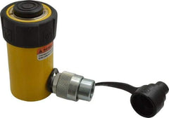 Enerpac - 10 Ton, 2.13" Stroke, 4.75 Cu In Oil Capacity, Portable Hydraulic Single Acting Cylinder - 2.24 Sq In Effective Area, 4.78" Lowered Ht., 6.91" Max Ht., 1.69" Cyl Bore Diam, 1.5" Plunger Rod Diam, 10,000 Max psi - USA Tool & Supply