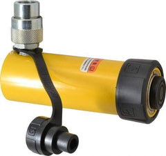 Enerpac - 10 Ton, 4.13" Stroke, 9.23 Cu In Oil Capacity, Portable Hydraulic Single Acting Cylinder - 2.24 Sq In Effective Area, 6.75" Lowered Ht., 10.88" Max Ht., 1.69" Cyl Bore Diam, 1.5" Plunger Rod Diam, 10,000 Max psi - USA Tool & Supply