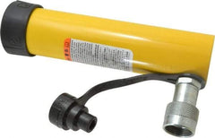 Enerpac - 10 Ton, 6.13" Stroke, 13.7 Cu In Oil Capacity, Portable Hydraulic Single Acting Cylinder - 2.24 Sq In Effective Area, 9.75" Lowered Ht., 15.88" Max Ht., 1.69" Cyl Bore Diam, 1.5" Plunger Rod Diam, 10,000 Max psi - USA Tool & Supply