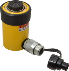 Enerpac - 15 Ton, 1" Stroke, 3.14 Cu In Oil Capacity, Portable Hydraulic Single Acting Cylinder - 3.14 Sq In Effective Area, 4.88" Lowered Ht., 5.88" Max Ht., 2" Cyl Bore Diam, 1.625" Plunger Rod Diam, 10,000 Max psi - USA Tool & Supply