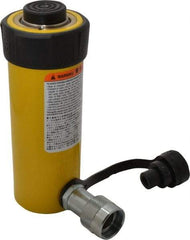 Enerpac - 15 Ton, 4" Stroke, 12.57 Cu In Oil Capacity, Portable Hydraulic Single Acting Cylinder - 3.14 Sq In Effective Area, 7.88" Lowered Ht., 11.88" Max Ht., 2" Cyl Bore Diam, 1.625" Plunger Rod Diam, 10,000 Max psi - USA Tool & Supply