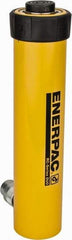 Enerpac - 15 Ton, 8" Stroke, 25.13 Cu In Oil Capacity, Portable Hydraulic Single Acting Cylinder - 3.14 Sq In Effective Area, 12.69" Lowered Ht., 20.69" Max Ht., 2" Cyl Bore Diam, 1.625" Plunger Rod Diam, 10,000 Max psi - USA Tool & Supply