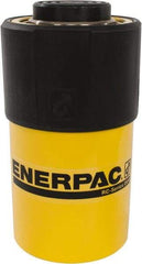 Enerpac - 25 Ton, 2" Stroke, 10.31 Cu In Oil Capacity, Portable Hydraulic Single Acting Cylinder - 5.16 Sq In Effective Area, 6.5" Lowered Ht., 8.5" Max Ht., 2.56" Cyl Bore Diam, 2.25" Plunger Rod Diam, 10,000 Max psi - USA Tool & Supply