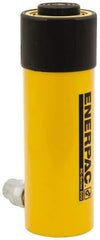 Enerpac - 25 Ton, 6.25" Stroke, 32.23 Cu In Oil Capacity, Portable Hydraulic Single Acting Cylinder - 5.16 Sq In Effective Area, 10.75" Lowered Ht., 17" Max Ht., 2.56" Cyl Bore Diam, 2.25" Plunger Rod Diam, 10,000 Max psi - USA Tool & Supply