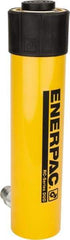 Enerpac - 25 Ton, 10.25" Stroke, 52.86 Cu In Oil Capacity, Portable Hydraulic Single Acting Cylinder - 5.16 Sq In Effective Area, 14.75" Lowered Ht., 25" Max Ht., 2.56" Cyl Bore Diam, 2.25" Plunger Rod Diam, 10,000 Max psi - USA Tool & Supply