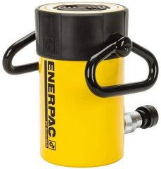 Enerpac - 50 Ton, 4" Stroke, 44.18 Cu In Oil Capacity, Portable Hydraulic Single Acting Cylinder - 11.04 Sq In Effective Area, 8.94" Lowered Ht., 12.94" Max Ht., 3.75" Cyl Bore Diam, 3.125" Plunger Rod Diam, 10,000 Max psi - USA Tool & Supply