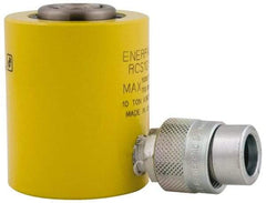 Enerpac - 50 Ton, 2.38" Stroke, 22.85 Cu In Oil Capacity, Portable Hydraulic Low Profile Cylinder - 9.62 Sq In Effective Area, 4.81" Lowered Ht., 7.19" Max Ht., 3.5" Cyl Bore Diam, 2.75" Plunger Rod Diam, 10,000 Max psi - USA Tool & Supply