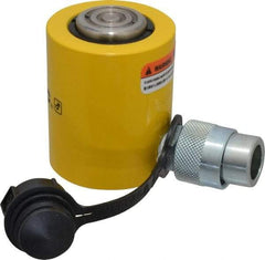 Enerpac - 10 Ton, 1.5" Stroke, 3.35 Cu In Oil Capacity, Portable Hydraulic Low Profile Cylinder - 2.24 Sq In Effective Area, 3.47" Lowered Ht., 4.97" Max Ht., 1.69" Cyl Bore Diam, 1.5" Plunger Rod Diam, 10,000 Max psi - USA Tool & Supply