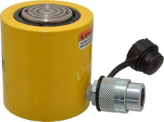 Enerpac - 20 Ton, 1.75" Stroke, 7.75 Cu In Oil Capacity, Portable Hydraulic Low Profile Cylinder - 4.43 Sq In Effective Area, 3.88" Lowered Ht., 5.63" Max Ht., 2.38" Cyl Bore Diam, 2" Plunger Rod Diam, 10,000 Max psi - USA Tool & Supply