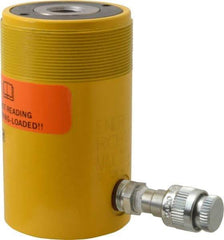 Enerpac - 12 Ton, 1.63" Stroke, 4.49 Cu In Oil Capacity, Portable Hydraulic Hollow Hole Cylinder - 2.76 Sq In Effective Area, 4.75" Lowered Ht., 6.38" Max Ht., 2.13" Cyl Bore Diam, 1.38" Plunger Rod Diam, 10,000 Max psi - USA Tool & Supply
