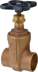 NIBCO - 2" Pipe, Class 125, Soldered Bronze Solid Wedge Stem Gate Valve - 200 WOG, 125 WSP, Screw-In Bonnet - USA Tool & Supply